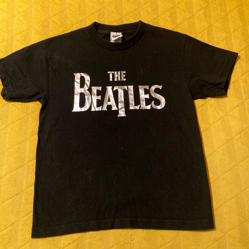 The Beatles metallic silver logo tee-official merchandise 2005